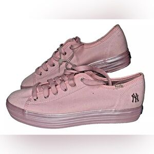 Keds Pink MLB NY Yankees Canvas Sneakers Low-Top Shoes
